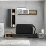 Σύνθετο σαλονιού Calvados pakoworld σε oak-ανθρακί απόχρωση κωδ. 0060-192-000048