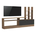 Σύνθετο σαλονιού Seruno pakoworld  oak - μαύρο μαρμάρου 170x25x100εκ. κωδ. 0060-230-000068