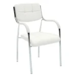 Καρέκλα επισκέπτη στοιβαζόμενη Otlen pakoworld λευκό pu-πόδι χρωμίου 47x45x87εκ.κωδ.0060-274-000010