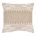 Μαξιλάρι Mitto Inart γιούτα-βαμβάκι σε μπεζ-λευκό απόχρωση  45x45x2εκ. κωδ.0060-302-000046
