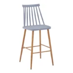 Σκαμπό μπαρ Aurora I pakoworld pp σε γκρι απόχρωση-πόδι μεταλλικό φυσικό 42x47x99εκ. κωδ.0060-327-000049