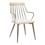 Πολυθρόνα Posse pakoworld μέταλλο μπρονζέ-white wash ξύλο-μπεζ ύφασμα 52x59x83εκ. κωδ. 0060-332-000031