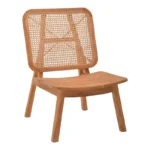 Πολυθρόνα Viborg pakoworld φυσικό teak ξύλο-φυσικό rattan 60x75x87εκ. κωδ. 0060-335-000003