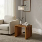 Βοηθητικό τραπέζι Saimon pakoworld  teak ξύλο σε φυσική απόχρωση 40x40x40εκ. κωδ.0060-343-000026