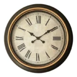 Ρολόι τοίχου Plasma Inart σε μαύρη αντικέ και χρυσή απόχρωση Φ63.5x5.6εκ. κωδ.0060-349-000012