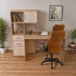 Γραφείο με βιβλιοθήκη Scarlet pakoworld σε sonoma-λευκή απόχρωση 161x60x150εκ. κωδ. 0060-361-000098