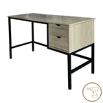 Γραφείο εργασίας Ramen pakoworld σε sonoma απόχρωση με μαύρα μεταλλικά πόδια 120x48x76εκ. κωδ.0060-374-000004