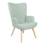 Πολυθρόνα-μπερζέρα Gerlina pakoworld μέντα ύφασμα με πόδι σε φυσική απόχρωση 71x64x94εκ. κωδ.0060-393-000002