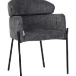 Πολυθρόνα Tolerse Inart ανοιχτό γκρι ύφασμα-πόδι μαύρο μέταλλο 58x57x80εκ κωδ. 0060-029-000251