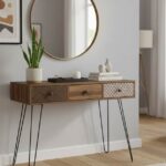 Κονσόλα Boho pakoworld καρυδί με μεταλλικά πόδια 100x50,5x74,5εκ κωδ. 0060-066-000004