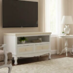 Έπιπλο τηλεόρασης Joliene Inart mdf σε λευκή αντικέ-φυσική απόχρωση 100x42x61εκ κωδ. 0060-087-000014