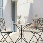 Τραπεζαρία Sellis pakoworld σετ 3τεμ μωσαικό-μέταλλο μαύρο κωδ. 0060-137-000011