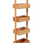 Ραφιέρα επιδαπέδια 4όροφη Ollie pakoworld ξύλινη μπαμπού χρώμα φυσικό 28x16x88εκ κωδ. 0060-199-000015