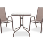 Τραπεζαρία Watson-Calan σετ 3τεμ pakoworld μέταλλο-textilene καφέ 60x60x70εκ κωδ. 0060-200-000309