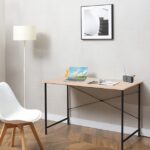 Γραφείο εργασίας Senzia pakoworld σε φυσική απόχρωση με μαύρο μέταλλο 120x60x75εκ κωδ. 0060-225-000060