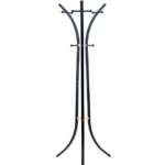 Καλόγερος ρούχων Bamile pakoworld μαύρο μέταλλο και rubberwood σε φυσική απόχρωση 51x63x175εκ