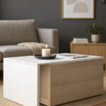 Τραπέζι σαλονιού Extera pakoworld επεκτεινόμενο σε λευκή-sonoma απόχρωση 100-160x50x45εκ κωδ. 0060-230-000086