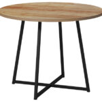 Τραπέζι Sarah Ι pakoworld oak- μαύρα μεταλλικά πόδια Φ100x76εκ κωδ. 0060-230-000093