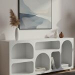 Μπουφές Emersi pakoworld με ράφια mdf σε λευκή απόχρωση 164x34x76εκ κωδ. 0060-260-000038