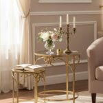 Βοηθητικό τραπέζι Frensia Inart σετ 2τεμ  μέταλλο σε χρυσή απόχρωση κωδ. 0060-295-000031