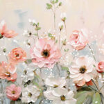 Πίνακας σε καμβά Rozy I Inart 80x3x80εκ κωδ. 0060-296-000043