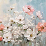 Πίνακας σε καμβά Rozy II Inart 80x3x80εκ κωδ. 0060-296-000044