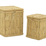 Καλάθι απλύτων Dremia Inart σετ 2 τεμαχίων φυσικό μπαμπού κωδ. 0060-309-000013