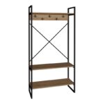 Έπιπλο εισόδου Levento pakoworld oak με μαύρο μεταλλικό σκελετό 88x34x180εκ κωδ. 0060-321-000121