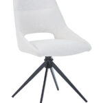 Καρέκλα περιστρεφόμενη Luciano I pakoworld σε κρεμ ύφασμα-πόδι μεταλλικό μαύρο 52.5x54x85εκ κωδ. 0060-327-000033