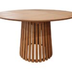 Τραπέζι Kenda Ι pakoworld mindi ξύλο σε φυσική απόχρωση Φ120x75εκ κωδ. 0060-343-000116