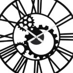 Ρολόι τοίχου Grana Inart μέταλλο σε μαύρη απόχρωση 60x3x60εκ κωδ. 0060-351-000012