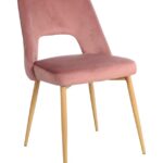 Καρέκλα Murde pakoworld σάπιο μήλο βελούδο και μεταλλικά πόδια σε φυσική απόχρωση 48.5x61x89εκ κωδ. 0060-357-000020