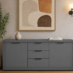 Μπουφές Doha pakoworld σε ανθρακί απόχρωση 180x45x80.5εκ κωδ. 0060-361-000072