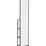 Καθρέπτης τροχήλατος Espero pakoworld mdf με ράφια σε μαύρη απόχρωση Φ34x170εκ κωδ. 0060-384-000013