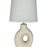 Επιτραπέζιο φωτιστικό Ovola Inart Ε27 κεραμικό σε μπεζ απόχρωση Φ30x52εκ κωδ. 0060-387-000004