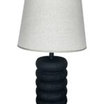 Επιτραπέζιο φωτιστικό Graike Inart Ε27 κεραμικό σε μαύρο-μπεζ απόχρωση Φ26x37εκ κωδ. 0060-387-000020