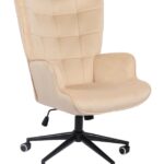 Καρέκλα γραφείου διευθυντή Lobima pakoworld περιστρεφόμενη κρεμ βελούδο 71x68x104εκ κωδ. 0060-393-000020