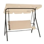 Κούνια κήπου Globo pakoworld μέταλλο μαύρο-ύφασμα μπεζ 170x110x153εκ κωδ. 0060-219-000011