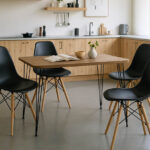 Τραπεζαρία με Καρέκλες Julita μαύρο και Τραπέζι Polkan oak 120x60x73εκ Σετ 5τεμ κωδ. 0060-200-001527