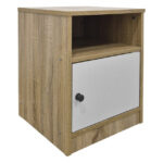 Κομοδίνο Lenea pakoworld sonoma-λευκό 40x40x50εκ κωδ. 0060-383-000135