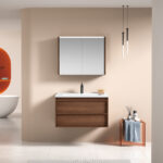 Σετ Επίπλο Μπάνιου ELECTRA 80cm χρ.WOODEN BROWN κωδ. 9SELE080BR